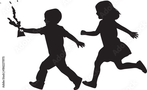 Children playing with water