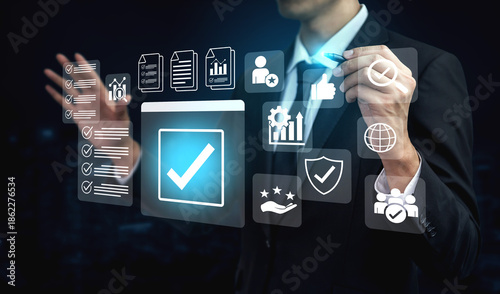Tableau sur toile Business checklist ensures consistent process, enhances quality assurance, and s