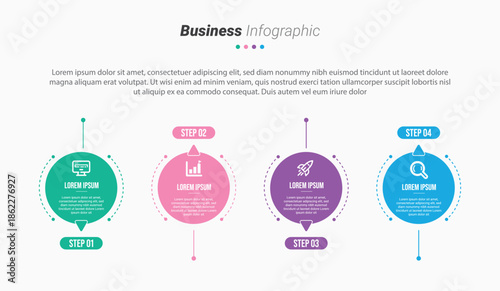 Stylish 4 steps business infographics template, Infographic 4 steps flowchart design, template, info graph template, Professional infographic template business, Infographic with innovative ideas,