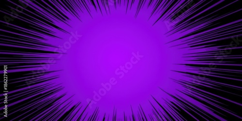Colorful burst of purple rays against a dark background