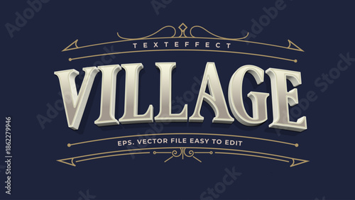 Vintage Retro 3D Text Effect Classic Typography