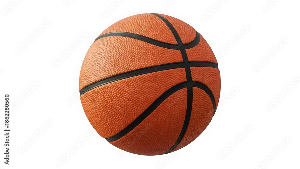 Fototapeta premium Single basketball on white background