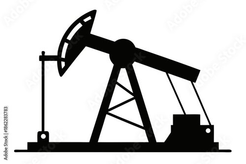 oil pump jack silhouette vector