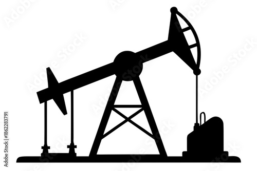 oil pump silhouette  vector, oil pump jack black symbol

