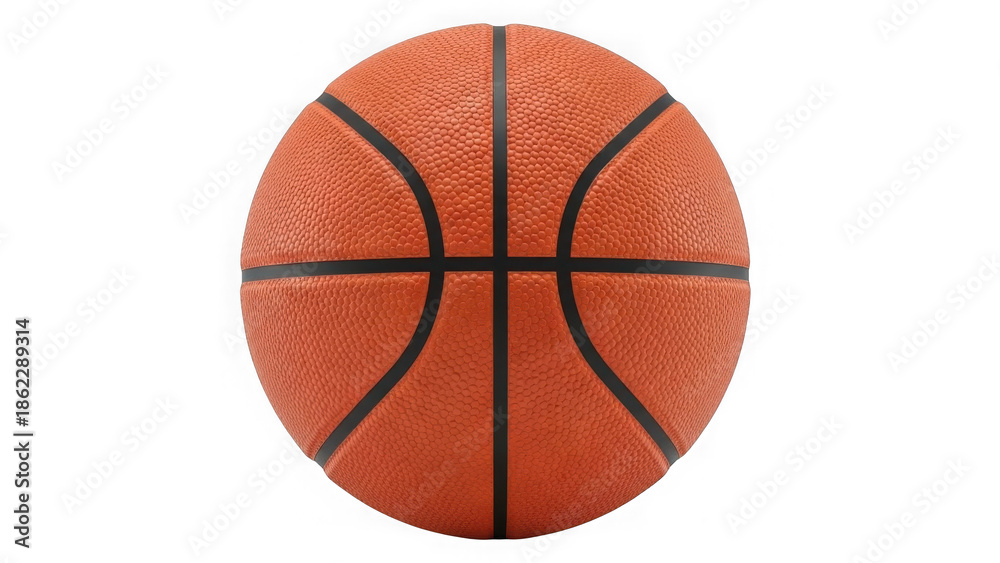 Obraz premium Single basketball on white background
