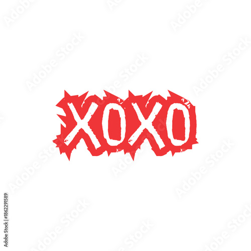 Xoxo xoxo typography Poster, xoxo hugs and kissing brush lettering  lipstick PNG design, xoxo art print, xoxo sticker for valentine, xoxo svg cut file, xoxo png, xoxo text vector.