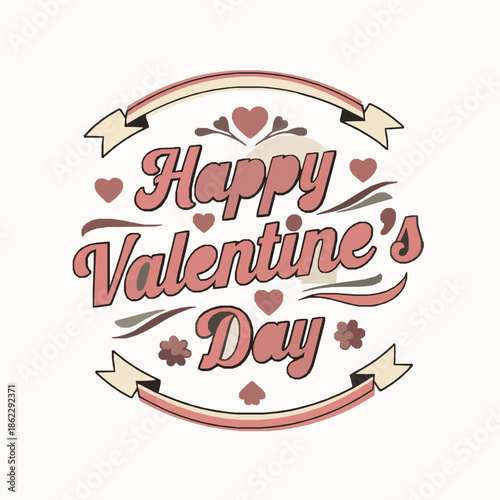Vintage Happy Valentine’s Day typography T-shirt vector design