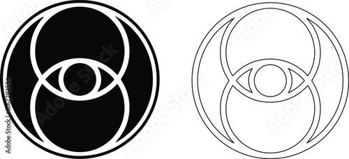 Vesica Piscis Icon Vector Illustration