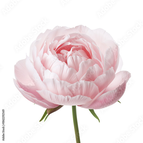 Pink Flower Blooms Showing Petals in Bright Color on White Background During ...