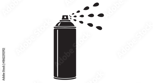 Spray can icon with spray mist isolated on transparent background