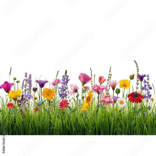 Colorful Flowers in a Green Field Under Bright Light During Daytime