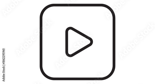 Play button icon isolated on transparent background