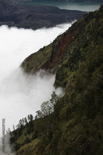mountains with fog