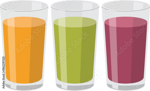 Glass of juice isolated on white background