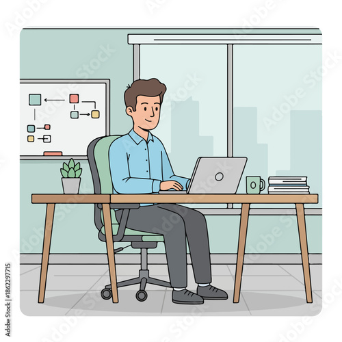 Male Freelancer at Desk