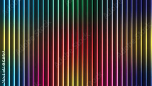 Vibrant vertical rainbow light spectrum effect isolated on transparent background