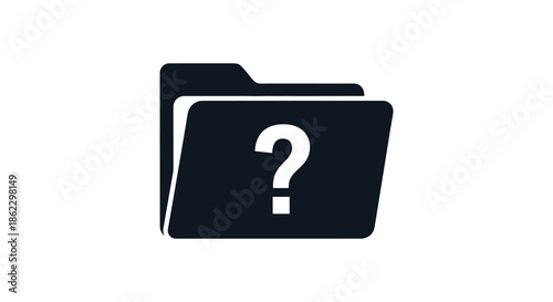 A black folder icon with a white question mark displayed prominently on its surface