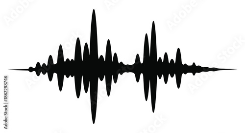 A striking visual representation of a sound wave displaying amplitude variations and waveform characteristics