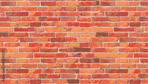 Texture of a red brick wall vector illustration