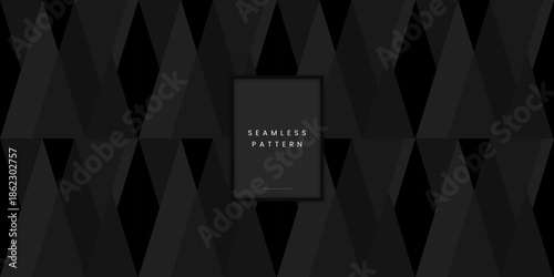Abstract seamless pattern with overlapping dark gray triangles or geometric shards in vertical columns for modern website background or textile print design