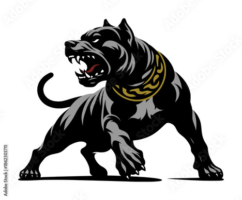 silhouette drawing of pitbull dog (artwork 2)