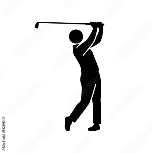 golfer swing silhouette professional player vector illustration