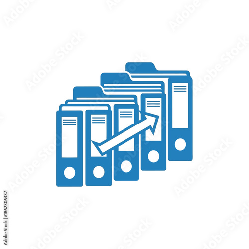 Office binders with a checkmark indicating organization and approval in a professional setting