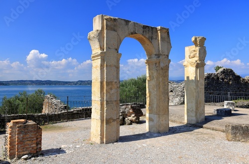 Grottoes of Catullus on Sirmione at Lake Garda. Italy, Europe.