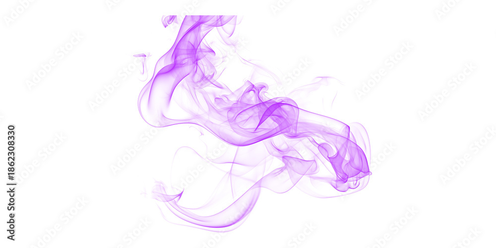 Fototapeta premium Vibrant purple smoke abstract flow on black ethereal dynamic vapor texture artistic design element mysterious dark light