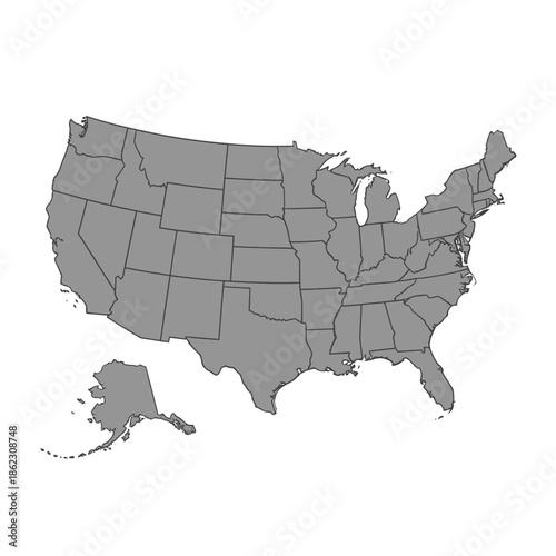 United states map in monochrome shading Vector