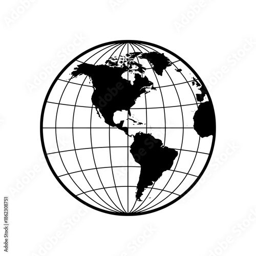 Global map of earth with continents Vector