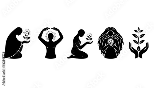 Folk Art Nurturing Care Silhouette