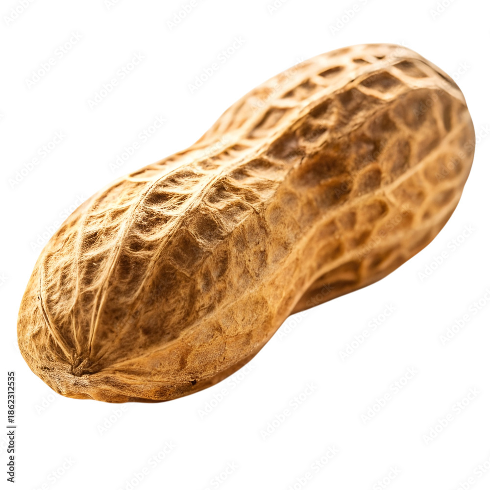 Obraz premium Single Peanut Isolated on White Background