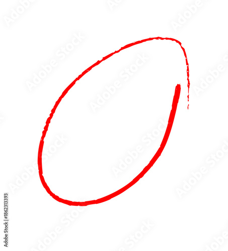 red  circle brush stroke marker highlighter, stock vector