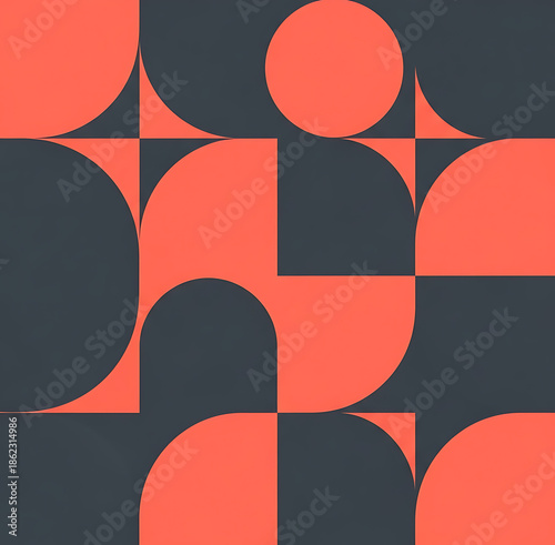 Orange Circle Geometric Seamless Pattern — Modern Abstract Background for Design and Print