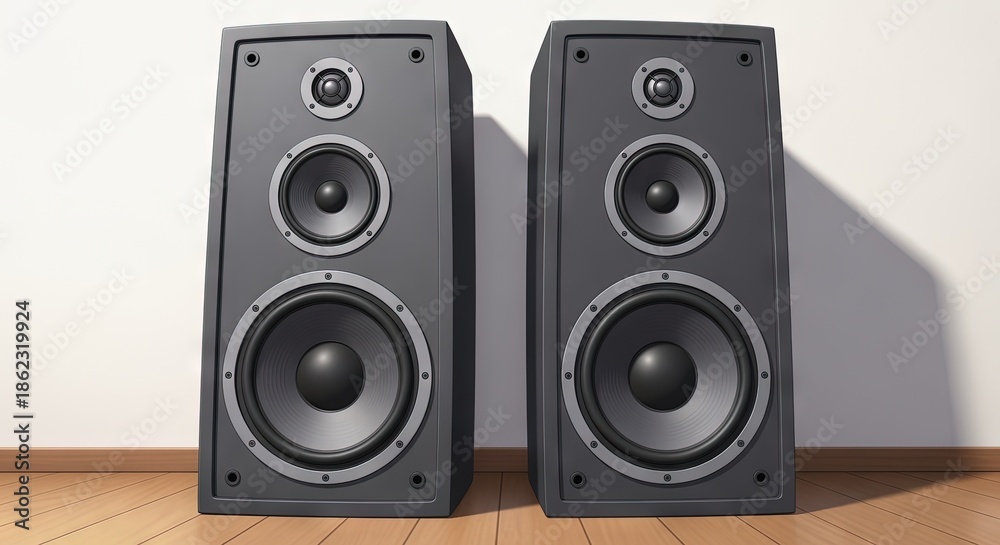 Fototapeta premium speakers modern animation style musical instrument