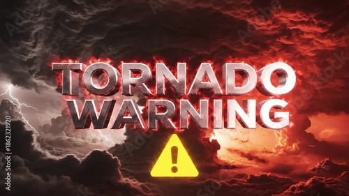 Tornado Warning Symbol Digital Banner
