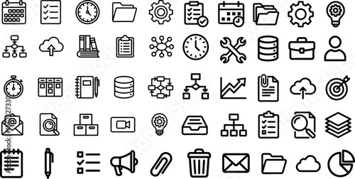 Minimalist icons for organization and productivity tools 