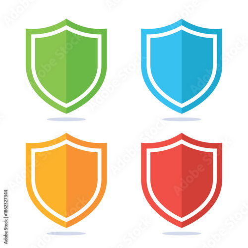 Shield icon set. Vector illustration