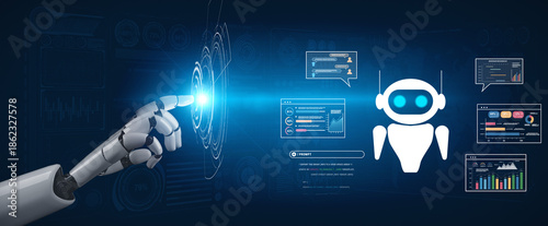 Wallpaper Mural A generative AI assistant and smart robot for data analysis and coding. This AI can process prompts to generate insights and code. Motif Torontodigital.ca