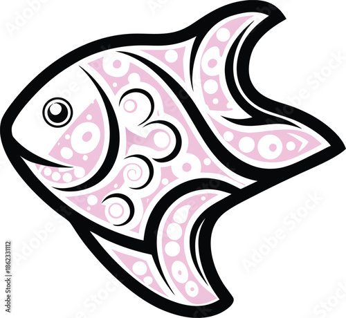 tilapia icon Black silhouette vector illustration on transparent background