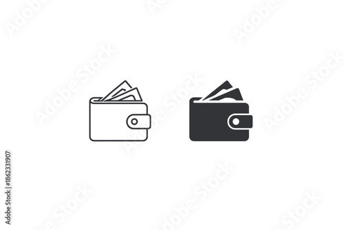 Wallet with cash icon, representing financial security and personal wealth management