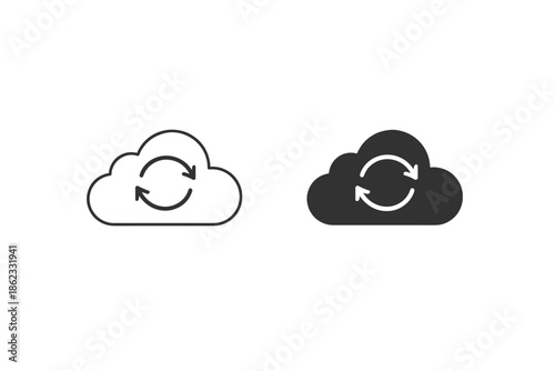 Cloud sync icon with circular arrows representing data refresh and synchronization