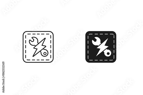 Wrench and lightning bolt icon representing electrical repair or energy services