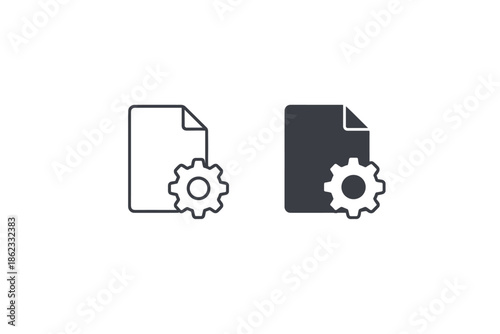 Document settings icon with gear symbol, representing configuration and management