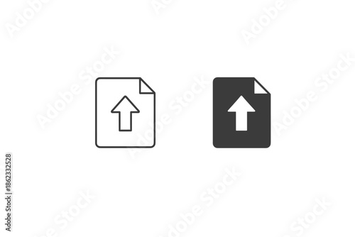 Simple upload icons for documents, showing an arrow pointing up on a paper sheet