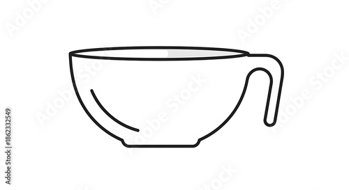 A simple line drawing of a cup on a white background