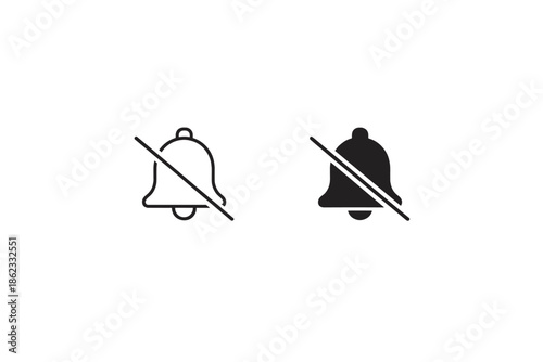 Notification bell icon with a slash through it, representing silent mode