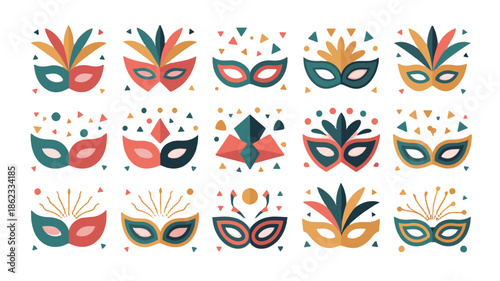 Decorative eye masks set, perfect for various celebratory occasions.