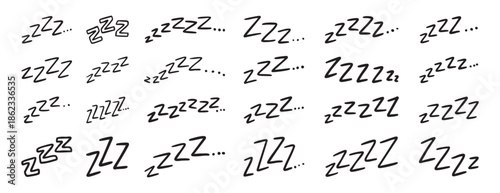 ZZZ doodle symbol for sleep cartoon vector sign